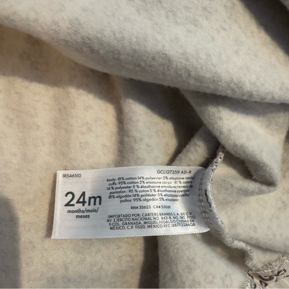 Carter’s Toddler Girl 24M Leopard Print Fleece Sweatshirt Dress & Diaper Cover - Picture 3 of 6